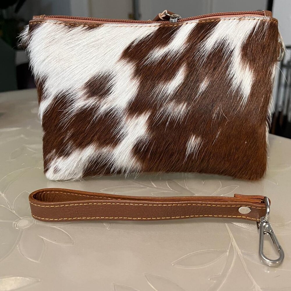 “Premium Cowhide Leather Crossbody Purse & Hand Clutch – Handmade Bag”